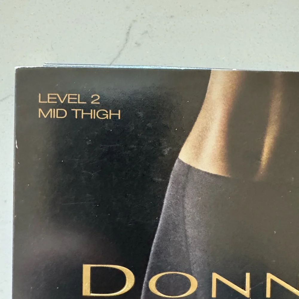 Donna Karan Hosiery, Level 2 Mid-thigh, Size M, Dk Beige, NIB / Unopened - Picture 2 of 6